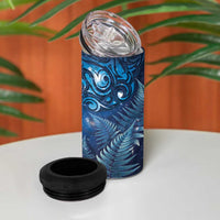 Matariki New Zealand Maori Silver Fern 4 in 1 Can Cooler Tumbler Galaxy Blue Sky Style LT03 - Polynesian Pride