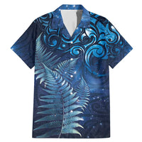 Matariki New Zealand Maori Silver Fern Family Matching Mermaid Dress and Hawaiian Shirt Galaxy Blue Sky Style LT03 Dad's Shirt - Short Sleeve Blue - Polynesian Pride
