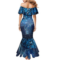 Matariki New Zealand Maori Silver Fern Family Matching Mermaid Dress and Hawaiian Shirt Galaxy Blue Sky Style LT03 - Polynesian Pride