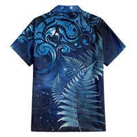 Matariki New Zealand Maori Silver Fern Family Matching Off Shoulder Short Dress and Hawaiian Shirt Galaxy Blue Sky Style