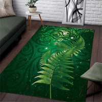 Matariki New Zealand Maori Silver Fern Area Rug Galaxy Green Sky Style LT03 Green - Polynesian Pride