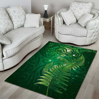 Matariki New Zealand Maori Silver Fern Area Rug Galaxy Green Sky Style LT03 - Polynesian Pride