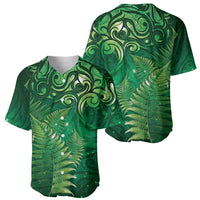 Matariki New Zealand Maori Silver Fern Baseball Jersey Galaxy Green Sky Style LT03 - Polynesian Pride