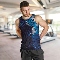 Matariki New Zealand Maori Koru Art Tattoo Men Tank Top New Year Galaxy Blue Sky Style LT03 Blue - Polynesian Pride