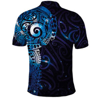Matariki New Zealand Maori Koru Art Tattoo Polo Shirt New Year Galaxy Blue Sky Style