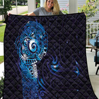 Matariki New Zealand Maori Koru Art Tattoo Quilt New Year Galaxy Blue Sky Style LT03 Blue - Polynesian Pride