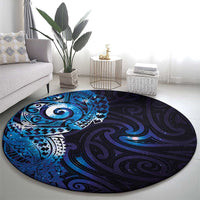 Matariki New Zealand Maori Koru Art Tattoo Round Carpet New Year Galaxy Blue Sky Style LT03 - Polynesian Pride