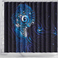 Matariki New Zealand Maori Koru Art Tattoo Shower Curtain New Year Galaxy Blue Sky Style LT03 - Polynesian Pride