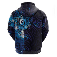 Matariki New Zealand Maori Koru Art Tattoo Zip Hoodie New Year Galaxy Blue Sky Style
