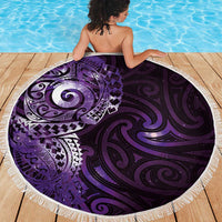 Matariki New Zealand Maori Koru Art Tattoo Beach Blanket New Year Galaxy Purple Sky Style LT03 - Polynesian Pride
