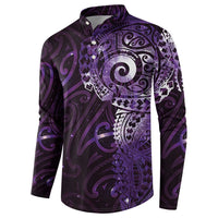 Matariki New Zealand Maori Koru Art Tattoo Button Sweatshirt New Year Galaxy Purple Sky Style LT03 - Polynesian Pride