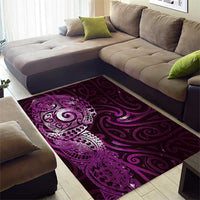 Matariki New Zealand Maori Koru Art Tattoo Area Rug New Year Galaxy Pink Sky Style LT03 - Polynesian Pride