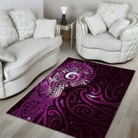 Matariki New Zealand Maori Koru Art Tattoo Area Rug New Year Galaxy Pink Sky Style LT03 - Polynesian Pride