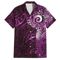 Matariki New Zealand Maori Koru Art Tattoo Family Matching Short Sleeve Bodycon Dress and Hawaiian Shirt New Year Galaxy Pink Sky Style LT03 Dad's Shirt - Short Sleeve Pink - Polynesian Pride