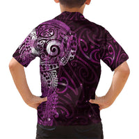 Matariki New Zealand Maori Koru Art Tattoo Kid Hawaiian Shirt New Year Galaxy Pink Sky Style