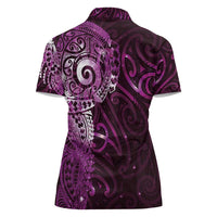 Matariki New Zealand Maori Koru Art Tattoo Women Polo Shirt New Year Galaxy Pink Sky Style LT03 - Polynesian Pride
