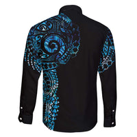 New Zealand Maori Koru Art Traditional Tattoo Family Matching Long Sleeve Bodycon Dress and Hawaiian Shirt Paua Shell LT03 - Polynesian Pride