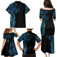 New Zealand Maori Koru Art Traditional Tattoo Family Matching Puletasi and Hawaiian Shirt Paua Shell LT03 - Polynesian Pride