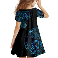 New Zealand Maori Koru Art Traditional Tattoo Family Matching Short Sleeve Bodycon Dress and Hawaiian Shirt Paua Shell LT03 - Polynesian Pride