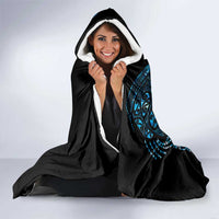 New Zealand Maori Koru Art Traditional Tattoo Hooded Blanket Paua Shell