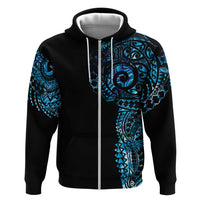 New Zealand Maori Koru Art Traditional Tattoo Hoodie Paua Shell