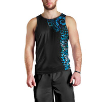 New Zealand Maori Koru Art Traditional Tattoo Men Tank Top Paua Shell