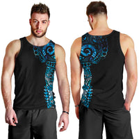 New Zealand Maori Koru Art Traditional Tattoo Men Tank Top Paua Shell