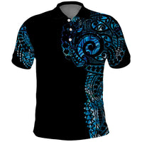 New Zealand Maori Koru Art Traditional Tattoo Polo Shirt Paua Shell