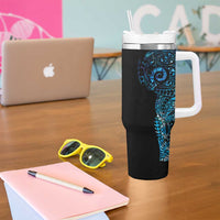 New Zealand Maori Koru Art Traditional Tattoo Tumbler With Handle Paua Shell LT03 - Polynesian Pride