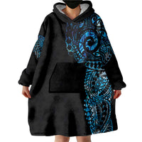 New Zealand Maori Koru Art Traditional Tattoo Wearable Blanket Hoodie Paua Shell