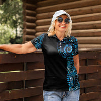 New Zealand Maori Koru Art Traditional Tattoo Women Polo Shirt Paua Shell