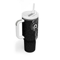 New Zealand Maori Koru Art Traditional Tattoo Tumbler With Handle Simple Style LT03 - Polynesian Pride