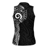 New Zealand Maori Koru Art Traditional Tattoo Women Sleeveless Polo Shirt Simple Style