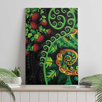 New Zealand Koru Plants and Pohutukawa Canvas Wall Art Maori Tattoo Pattern