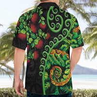 New Zealand Koru Plants and Pohutukawa Hawaiian Shirt Maori Tattoo Pattern
