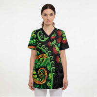 New Zealand Koru Plants and Pohutukawa Scrub Top Maori Tattoo Pattern - Polynesian Pride