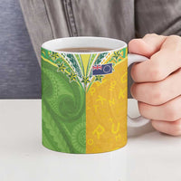 Cook Islands Language Week Ceramic Mug Tatau Pattern and Rarotongan Alphabet - Polynesian Pride