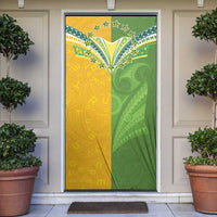 Cook Islands Language Week Door Cover Tatau Pattern and Rarotongan Alphabet - Polynesian Pride