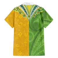Cook Islands Language Week Family Matching Puletasi and Hawaiian Shirt Tatau Pattern and Rarotongan Alphabet LT03 - Polynesian Pride