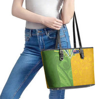 Cook Islands Language Week Leather Tote Bag Tatau Pattern and Rarotongan Alphabet LT03 - Polynesian Pride