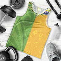 Cook Islands Language Week Men Tank Top Tatau Pattern and Rarotongan Alphabet - Polynesian Pride