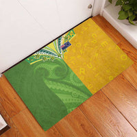 Cook Islands Language Week Rubber Doormat Tatau Pattern and Rarotongan Alphabet - Polynesian Pride