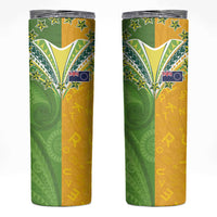 Cook Islands Language Week Skinny Tumbler Tatau Pattern and Rarotongan Alphabet - Polynesian Pride