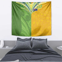 Cook Islands Language Week Tapestry Tatau Pattern and Rarotongan Alphabet - Polynesian Pride