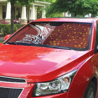 Tonga Language Week Auto Sun Shade Ngatu Pattern and Tongan Alphabet - Polynesian Pride