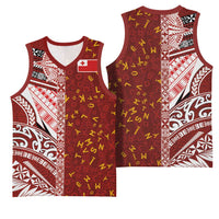 Tonga Language Week Basketball Jersey Ngatu Pattern and Tongan Alphabet - Polynesian Pride