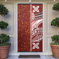 Tonga Language Week Door Cover Ngatu Pattern and Tongan Alphabet - Polynesian Pride