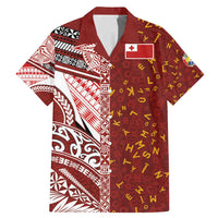 Tonga Language Week Family Matching Mermaid Dress and Hawaiian Shirt Ngatu Pattern and Tongan Alphabet - Polynesian Pride