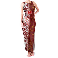 Tonga Language Week Family Matching Tank Maxi Dress and Hawaiian Shirt Ngatu Pattern and Tongan Alphabet - Polynesian Pride