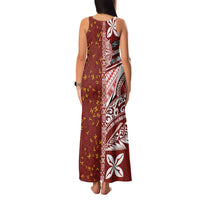 Tonga Language Week Family Matching Tank Maxi Dress and Hawaiian Shirt Ngatu Pattern and Tongan Alphabet - Polynesian Pride